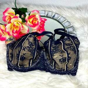 DKNY Black Lace Underwire Bra 32DD